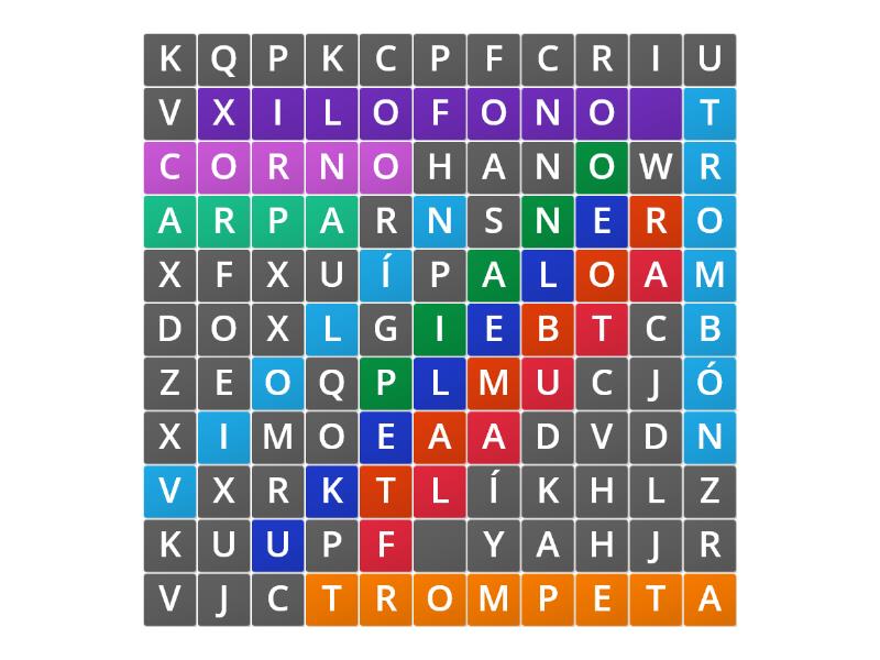 Sopa De Letras Instrumentos Wordsearch