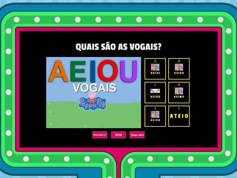 Vogais Pr Escola Gameshow Quiz