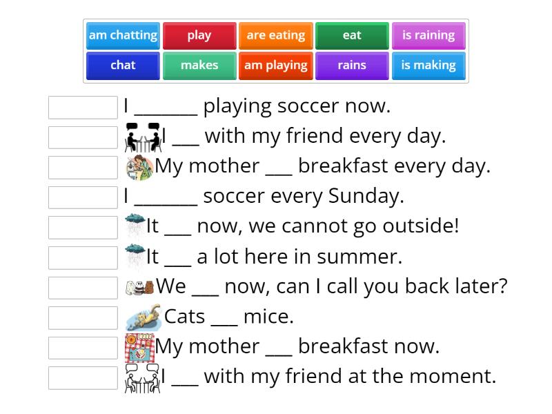 Ie L Ha Present Simple Vs Present Continuous Une Las Parejas