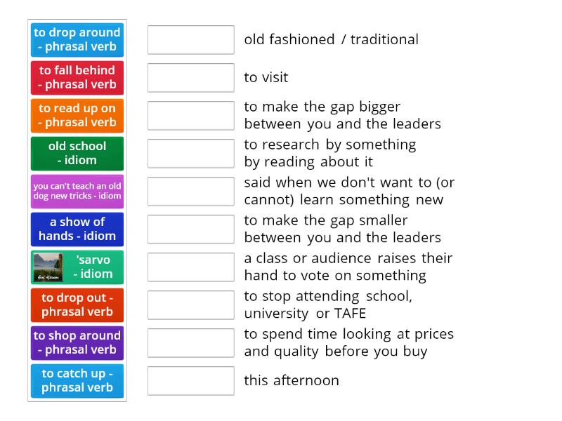 Phrasal Verbs And Idiom Revision Topics Education Australia