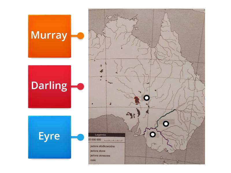 Australia Rzeki Jeziora Labelled Diagram