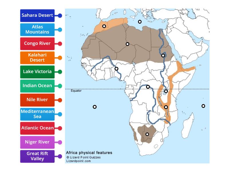 Physical Features Of Africa Diagrama Con Etiquetas