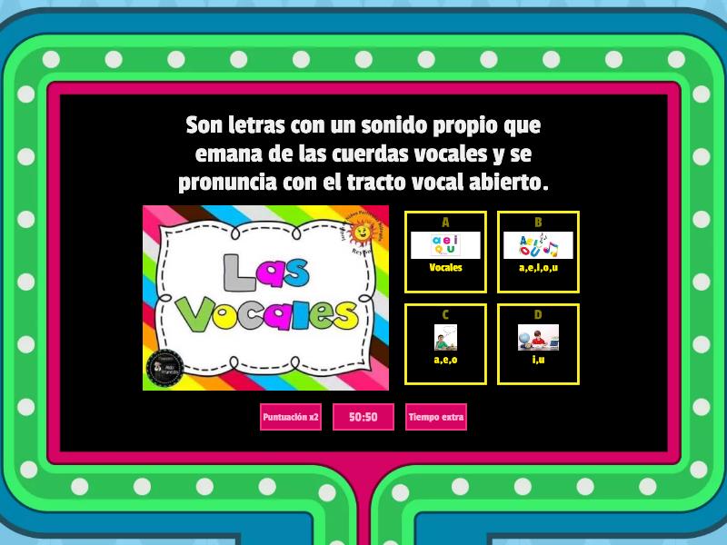 Las Vocales Abiertas Y Cerradas Gameshow Quiz