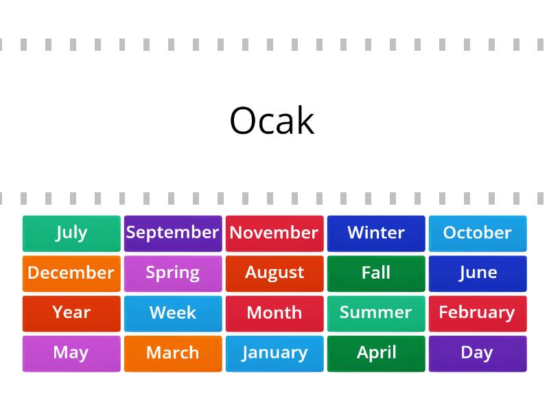 Aylar Ve Mevsimler Months And Seasons Find The Match