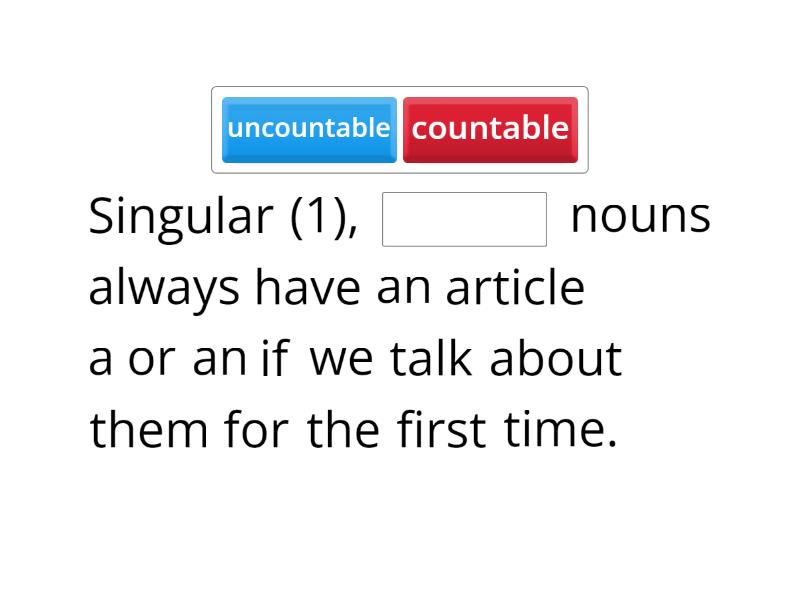 Countable And Uncountable Nouns Complete The Sentence