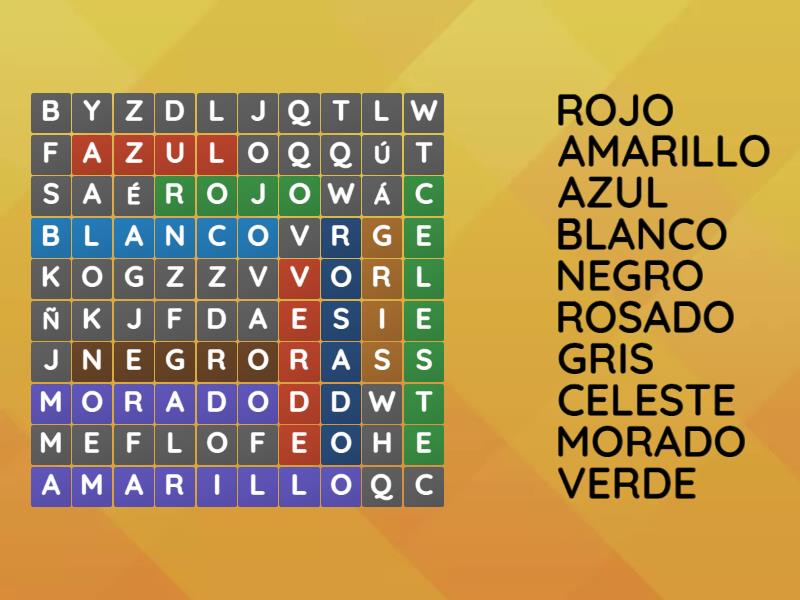 Sopa De Letras Colores Wordsearch