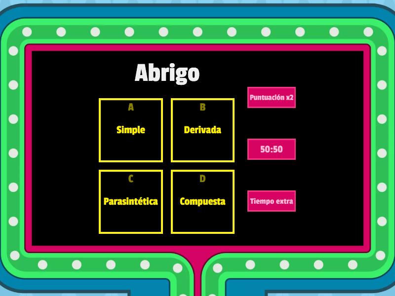 Palabras simples compuestas derivadas y parasintéticas Concurso de