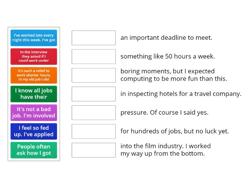 Match the sentences halves Сопоставить