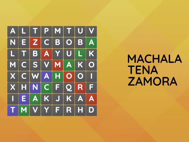 Ciudades Del Ecuador Wordsearch