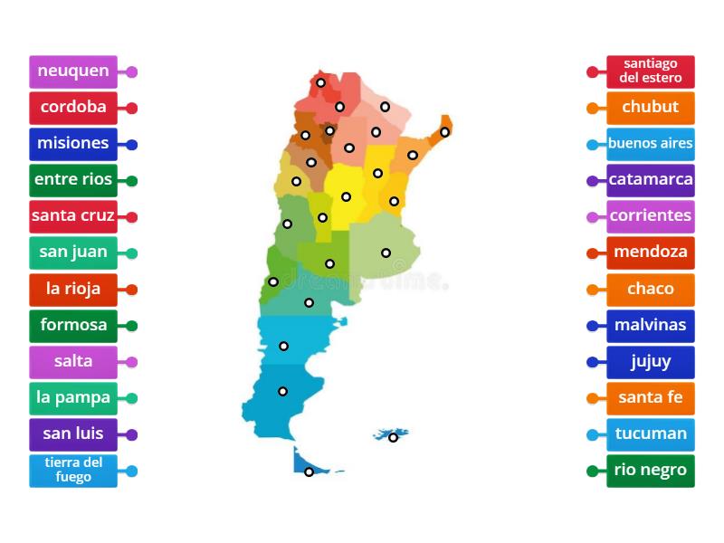 Las Provincias De Argentina Diagrama Con Etiquetas