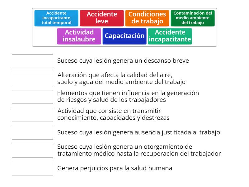 TERMINOS Y DEFINICIONES SST Match Up