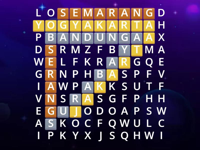 Nama Nama Ibu Kota Di Indonesia Wordsearch