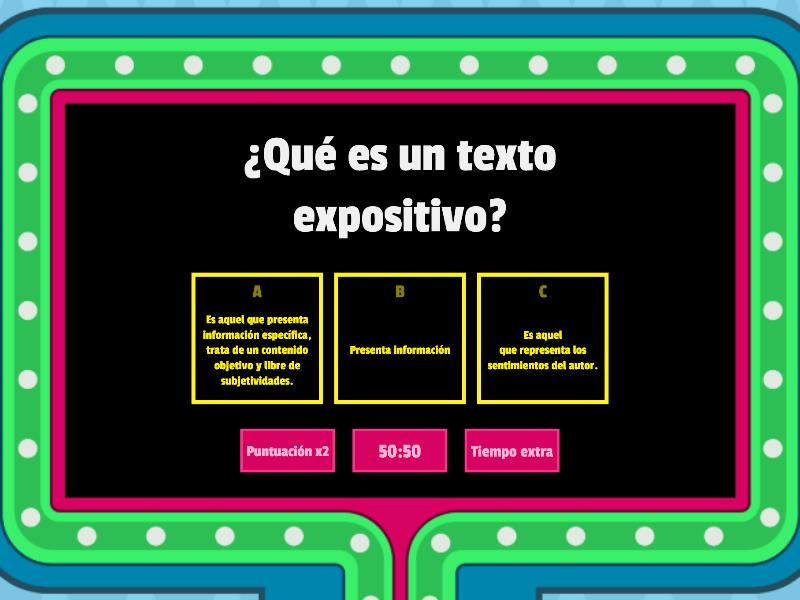 TEXTOS EXPOSITIVOS Gameshow Quiz