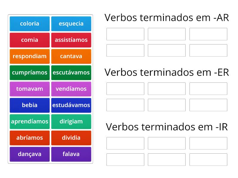 Agrupe Corretamente Os Verbos Irregulares Group Sort