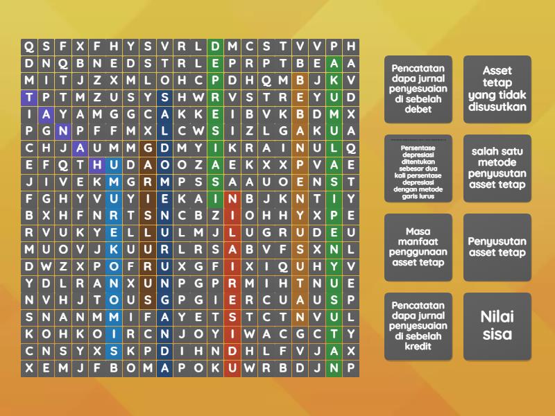 Pretest Penyusutan Asset Tetap Wordsearch