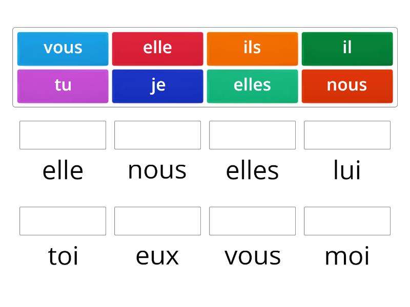 Pronoms Toniques Match Up