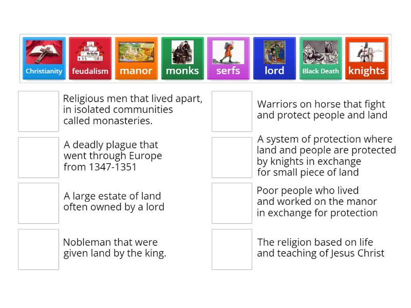 Middle Ages Vocabulary EL Match Up