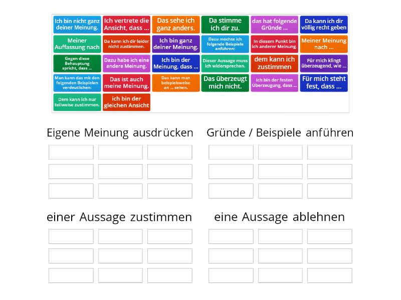 Redemittel Diskussion Group Sort