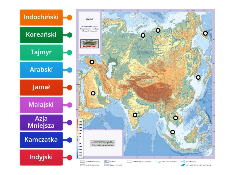 Azja półwyspy kl 8 Rysunek z opisami