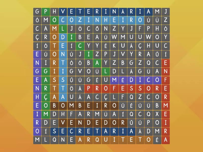 Ca A Palavras Profiss Es Wordsearch