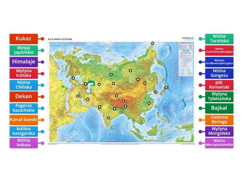 Mapa Azji Labelled Diagram