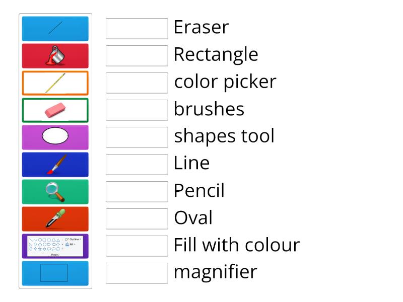 Ms Paint Tools Activity Match Up