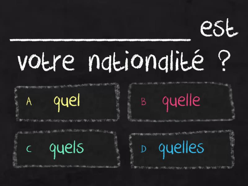 Poser Des Questions Avec Quel Quelle Quels Quelles Quiz