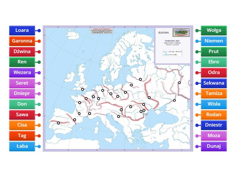 Rzeki Europy Labelled Diagram