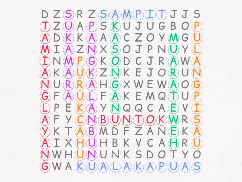 Temukan Nama Kota Yang Ada Di Kalimantan Tengah Wordsearch