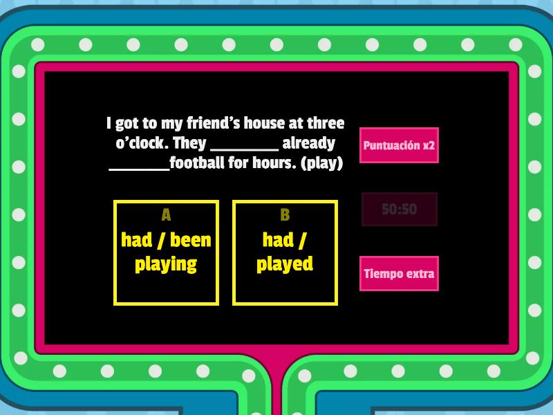 Past Perfect Simple Vs Past Perfect Continuous Gameshow Quiz