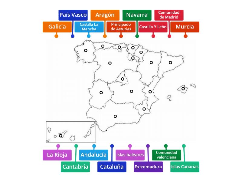 Las Comunidades Aut Nomas Labelled Diagram