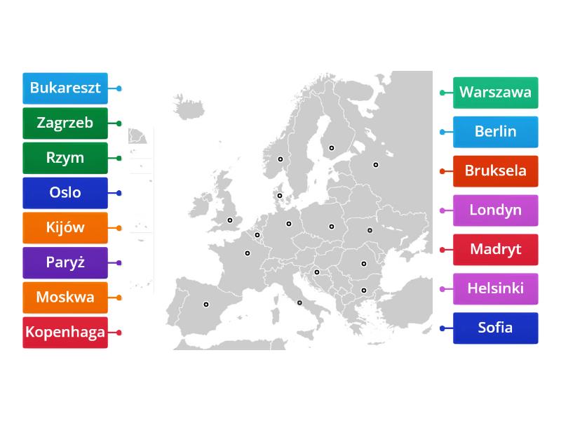 Europa Stolice Rysunek Z Opisami