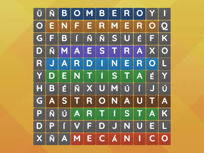 SOPA DE LETRAS PROFESIONES Wordsearch