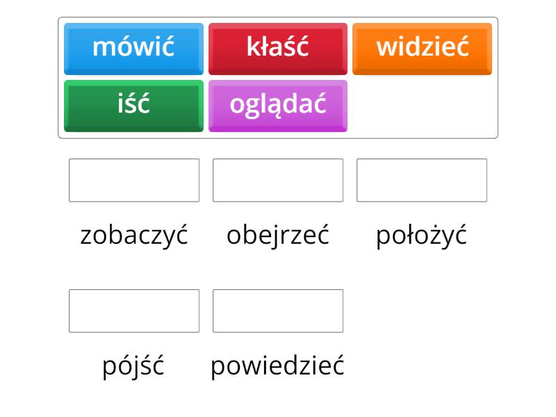 Nieregularne Czasowniki Dokonane I Niedokonane Po Cz W Pary