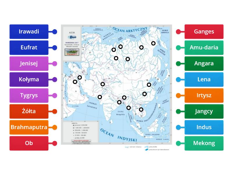 Azja Rzeki Labelled Diagram