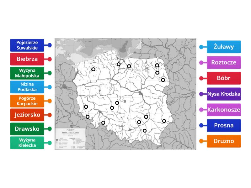 Mapa Fizyczna Polski Rysunek Z Opisami