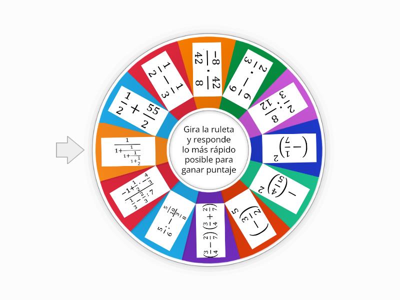 Ruleta De Operaciones Con Fracciones Random Wheel