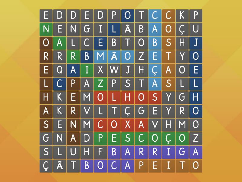 PARTES DO CORPO HUMANO Wordsearch