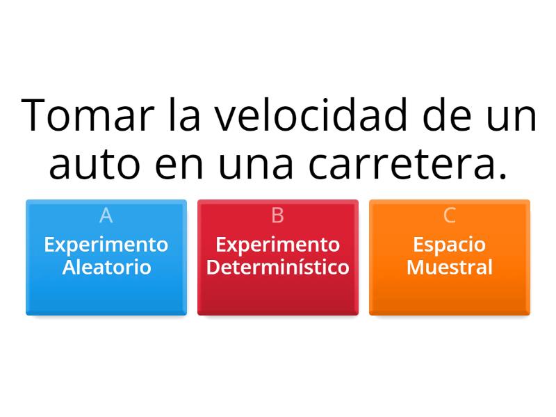 Experimentos Aleatorios Deterministicos Y Espacio Muestral Cuestionario