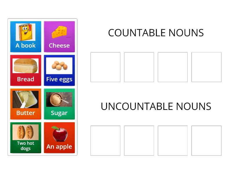 Countables And Uncountables Nouns Group Sort