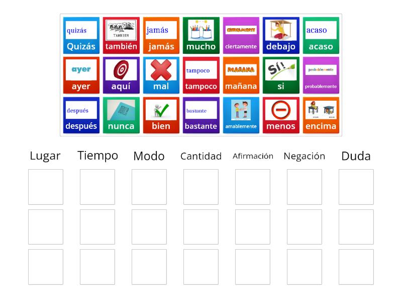 Clasifica Los Adverbios Group Sort