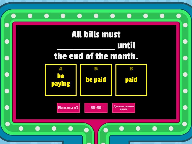 Passive Active Voice Gameshow Quiz