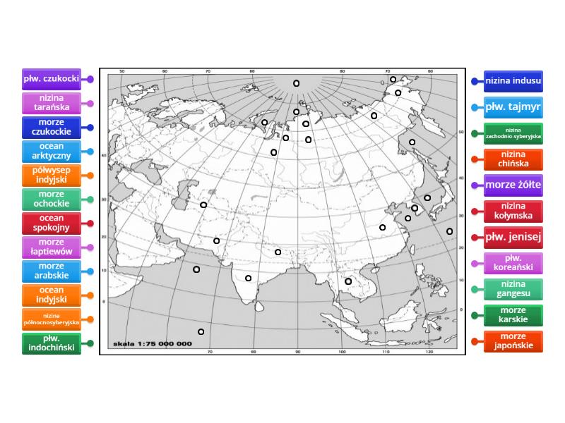 mapa azji ukształtowanie powierzchni część 1 Rysunek z opisami