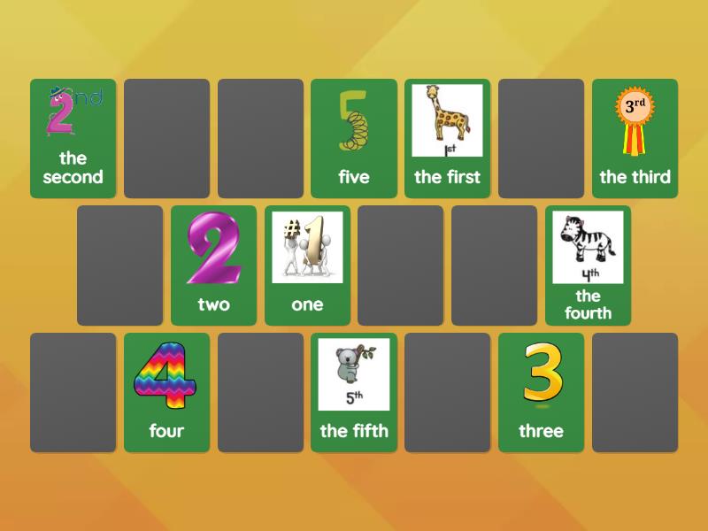 Find The Match Ordinal Numbers From To Matching Pairs