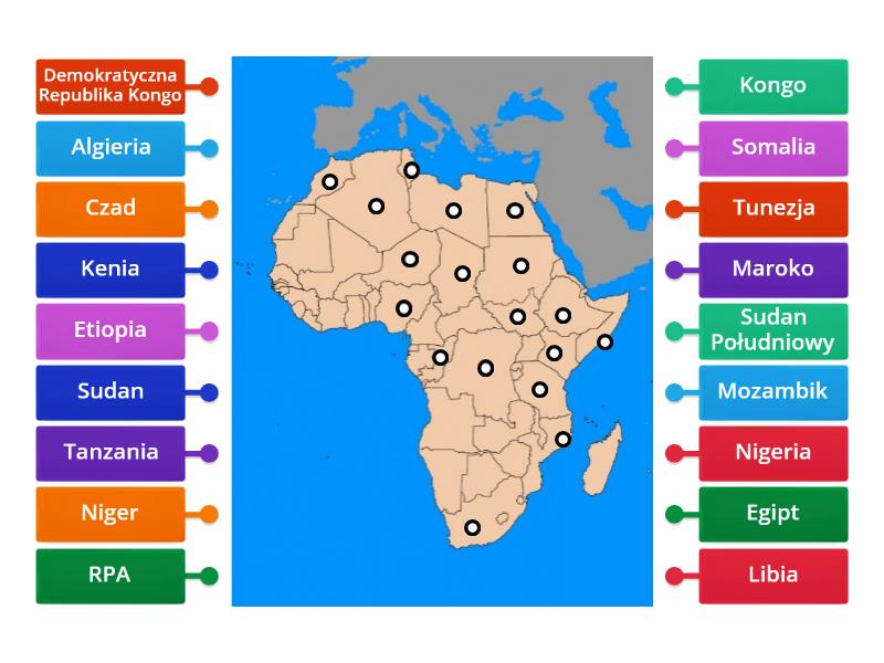 Afryka Mapa Polityczna Labelled Diagram