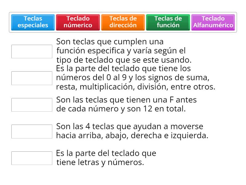 Partes Del Teclado Match Up