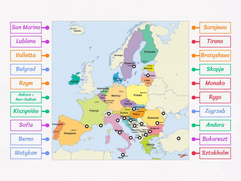 Stolice I Pa Stwa Europy Pt Labelled Diagram