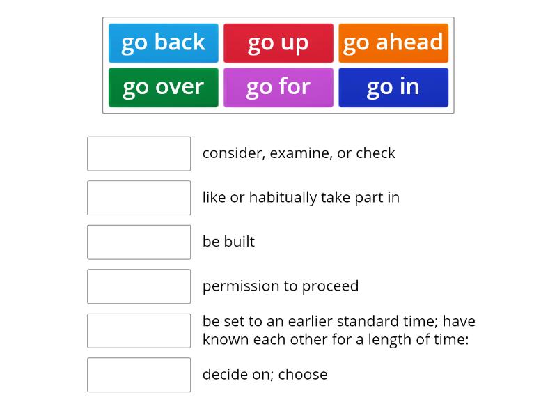 Phrasal Verbs With GO Une Las Parejas