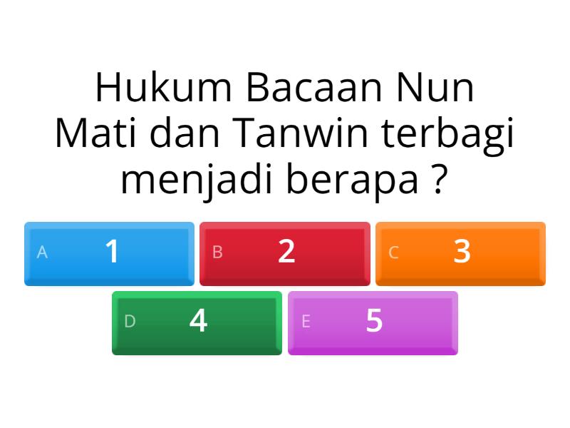 Hukum Bacaan Nun Mati Dan Tanwin Quiz