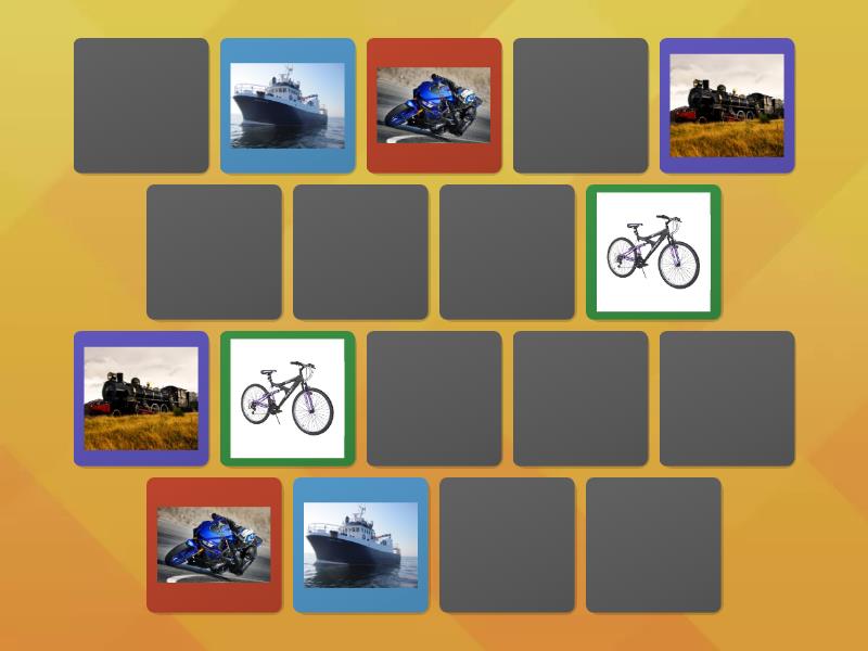 Memorice Medios De Tranporte Matching Pairs